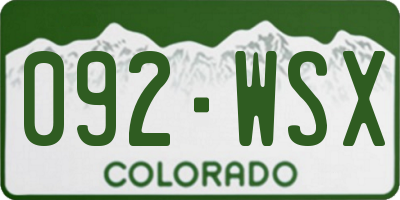CO license plate 092WSX