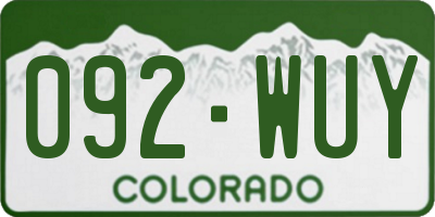 CO license plate 092WUY