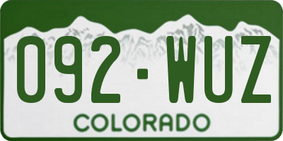 CO license plate 092WUZ