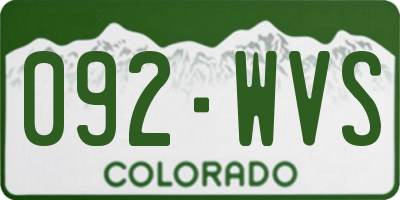 CO license plate 092WVS