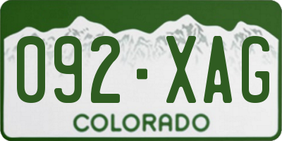 CO license plate 092XAG