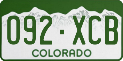 CO license plate 092XCB