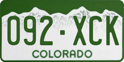 CO license plate 092XCK