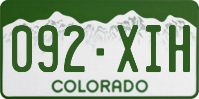 CO license plate 092XIH