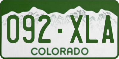 CO license plate 092XLA