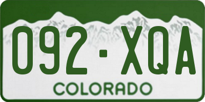 CO license plate 092XQA