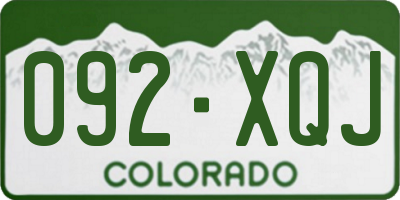 CO license plate 092XQJ