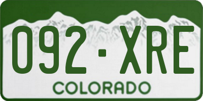 CO license plate 092XRE