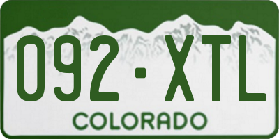 CO license plate 092XTL