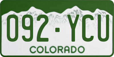CO license plate 092YCU
