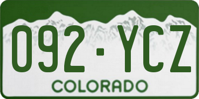 CO license plate 092YCZ