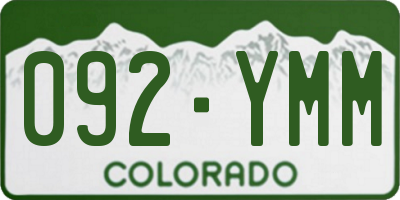 CO license plate 092YMM