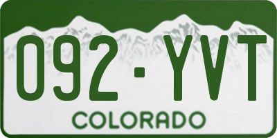 CO license plate 092YVT