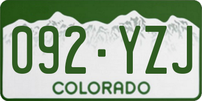CO license plate 092YZJ