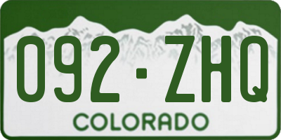 CO license plate 092ZHQ