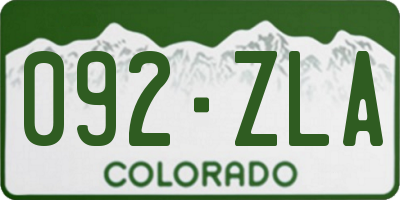 CO license plate 092ZLA