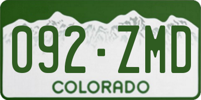 CO license plate 092ZMD