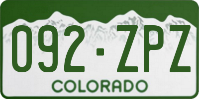 CO license plate 092ZPZ