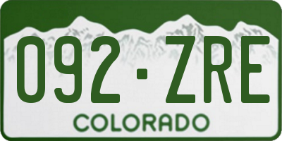 CO license plate 092ZRE