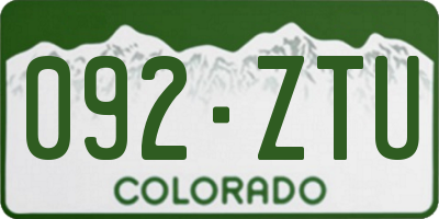 CO license plate 092ZTU