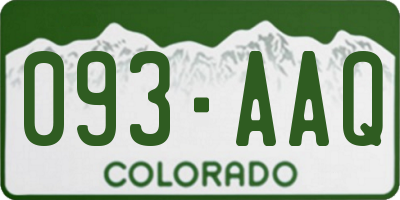 CO license plate 093AAQ