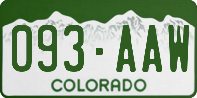 CO license plate 093AAW