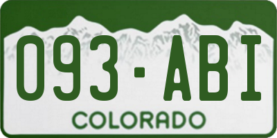 CO license plate 093ABI