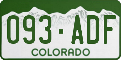 CO license plate 093ADF