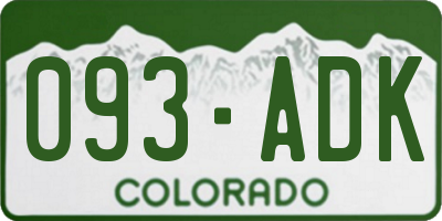 CO license plate 093ADK