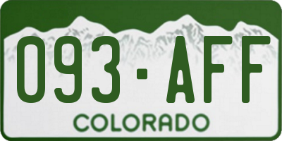 CO license plate 093AFF