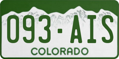 CO license plate 093AIS