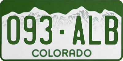 CO license plate 093ALB