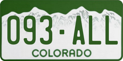 CO license plate 093ALL