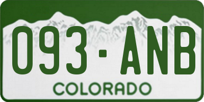 CO license plate 093ANB