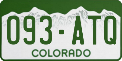 CO license plate 093ATQ