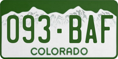 CO license plate 093BAF