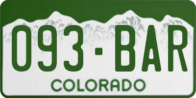 CO license plate 093BAR