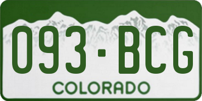 CO license plate 093BCG