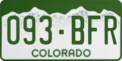CO license plate 093BFR