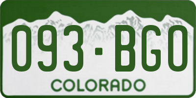 CO license plate 093BGO