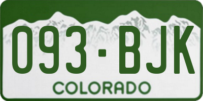 CO license plate 093BJK