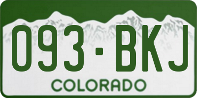 CO license plate 093BKJ