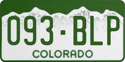 CO license plate 093BLP