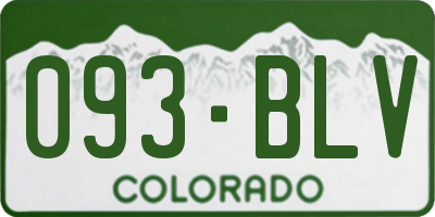 CO license plate 093BLV