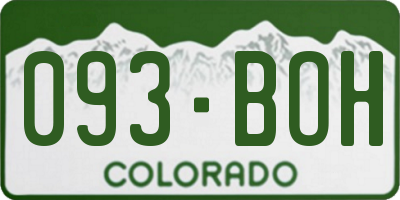 CO license plate 093BOH
