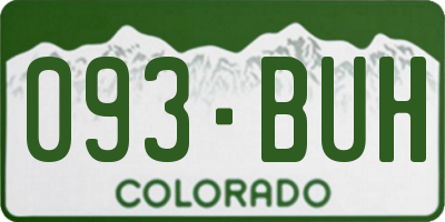 CO license plate 093BUH
