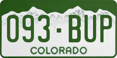 CO license plate 093BUP