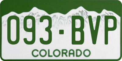 CO license plate 093BVP