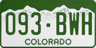 CO license plate 093BWH