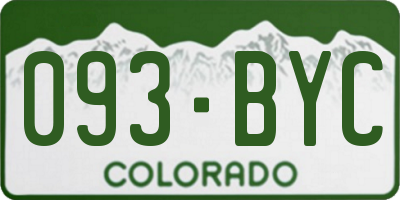 CO license plate 093BYC